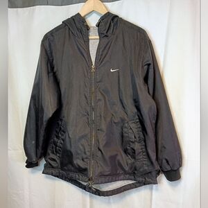 Vintage Nike Reversible Hooded Windbreaker Jacket Gray/Black Men's XL Damaged